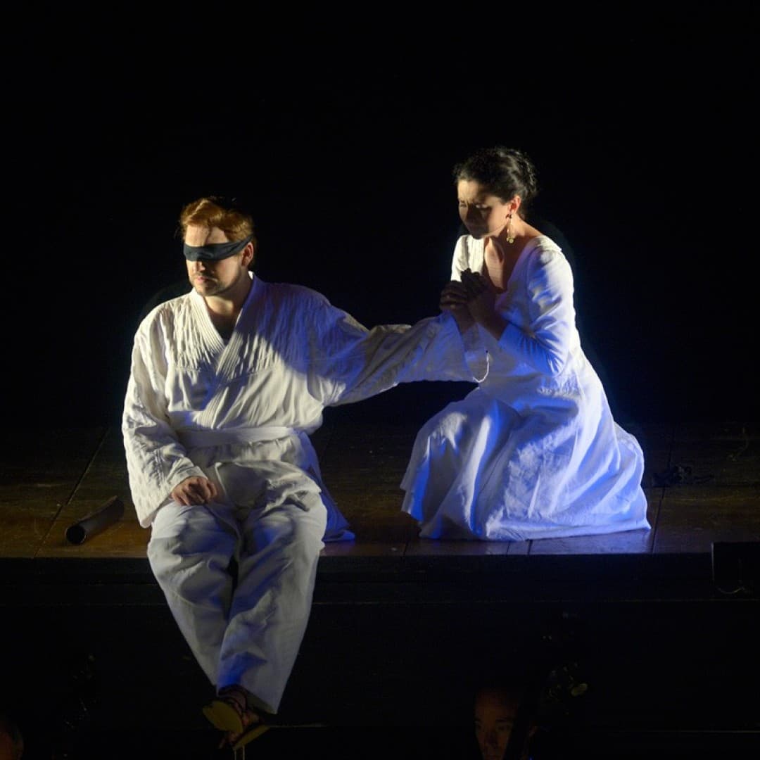 Attilio Glaser as Tamino, Elena Tsallagova as Pamina
Bettina Stöß