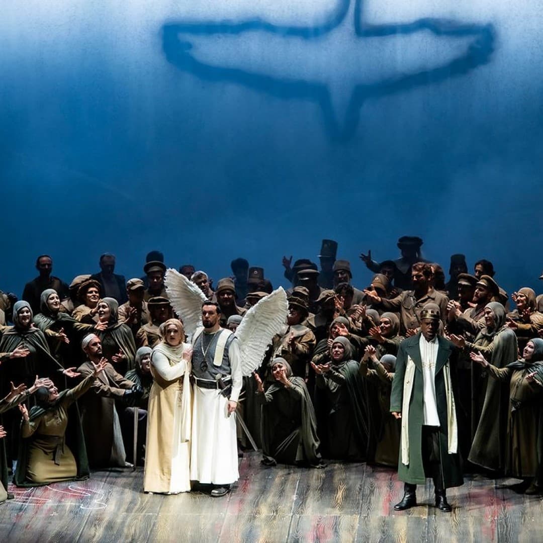 Jennifer Davis as Elsa, David Butt Philip as Lohengrin, Ryan Speedo Green as Heinrich, Yulia Matochkina as Ortrud
Bettina Stöß