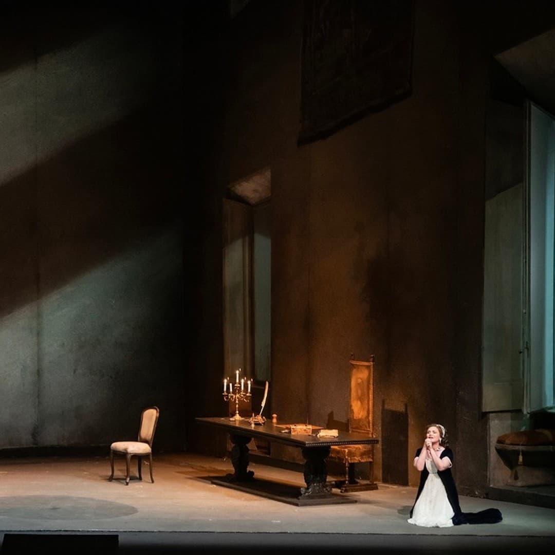 Carmen Giannattasio as Tosca, Ludovic Tézier as Scarpia