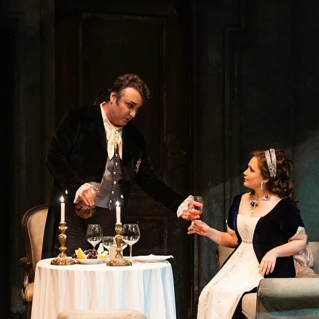 Carmen Giannattasio as Tosca, Ludovic Tézier as Scarpia