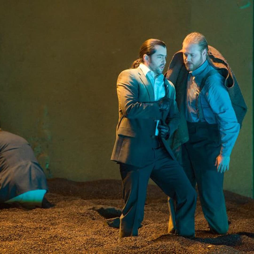 Catherine Foster as Elektra, Seth Carico as Der Pfleger des Orest, Tobias Kehrer as Orest
Bettina Stöß