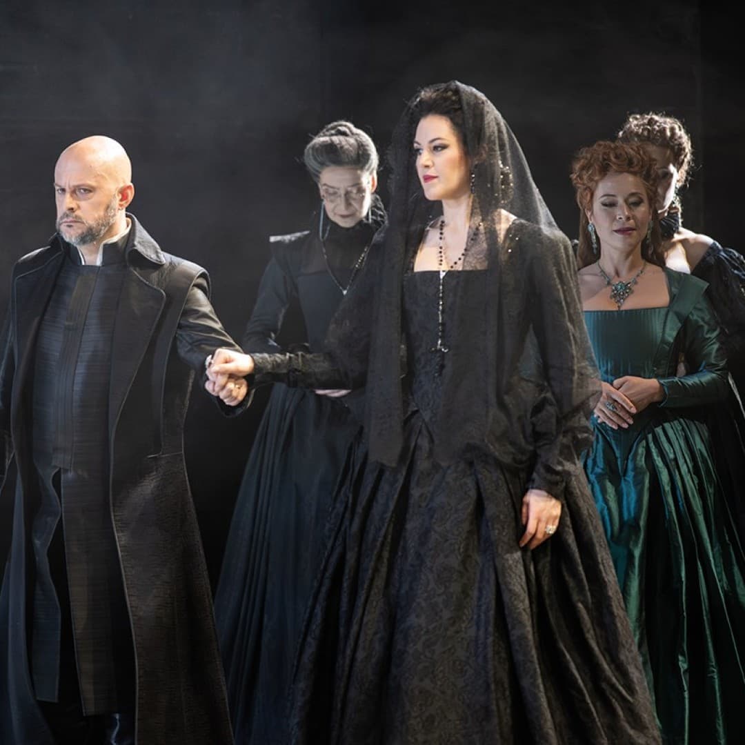 Alex Esposito as Philip II, Federica Lombardi as Elisabeth of Valois, Irene Roberts as Princess Eboli
Marcus Lieberenz