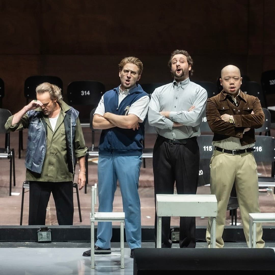 Martin Muehle as Calaf, Gideon Poppe as Pang, Joel Allison as Ping, Ya-Chung Huang as Pong
Bettina Stöß