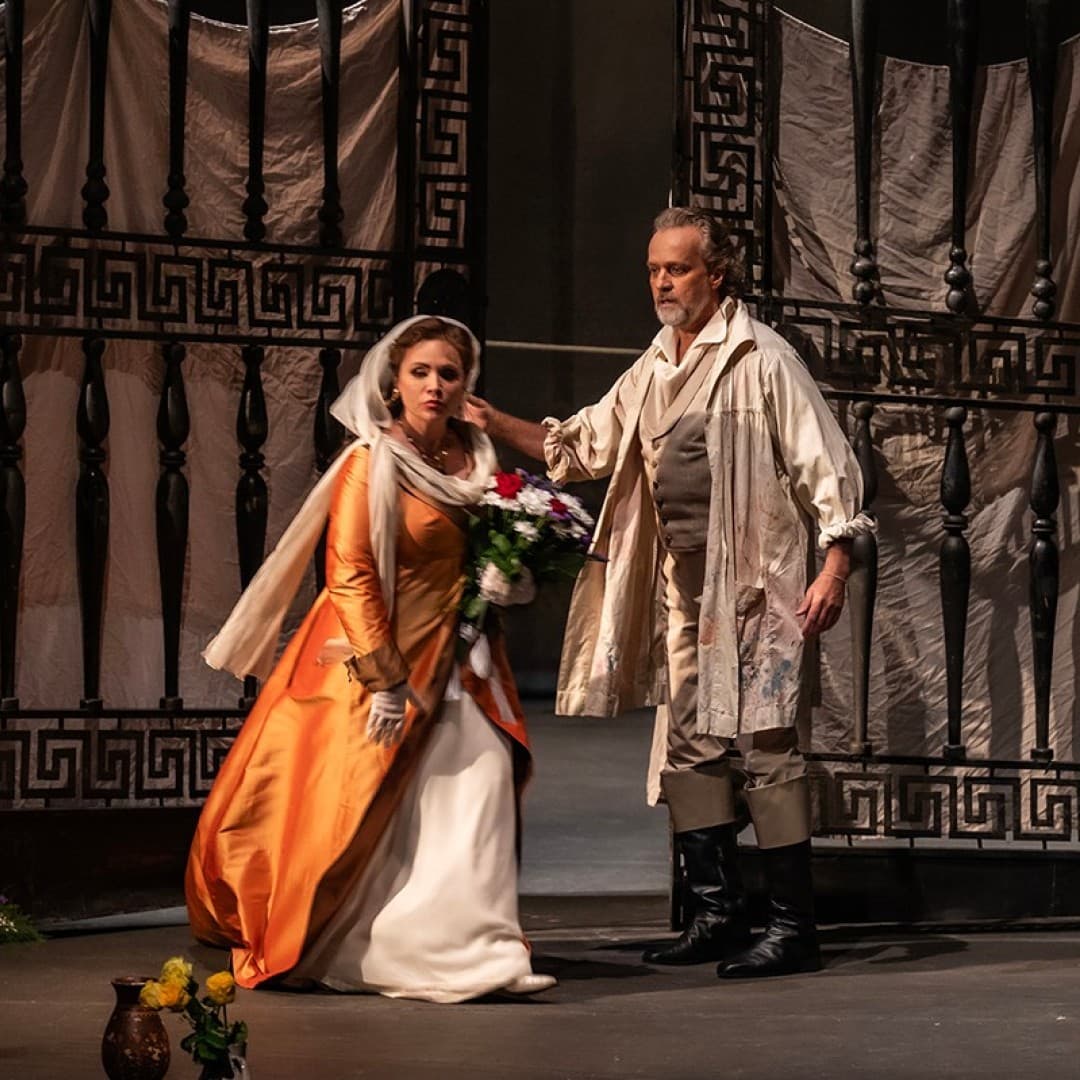 Carmen Giannattasio as Tosca, Martin Muehle as Mario Cavaradossi